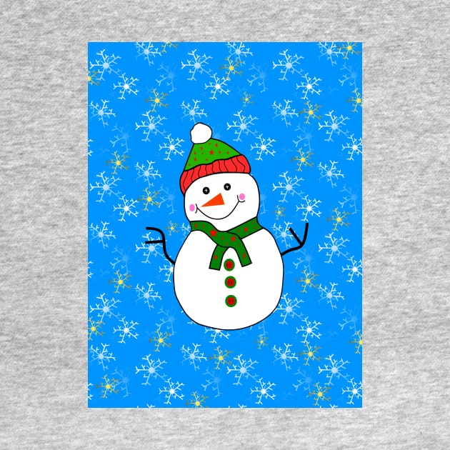 SNOWFLAKES Christmas Snowman by SartorisArt1